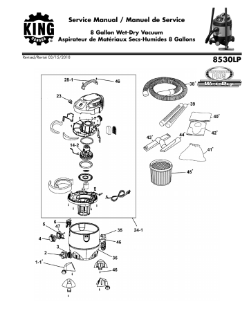 King Canada 8530LP 8 GALLON WET-DRY VACUUM Manuel utilisateur | Fixfr