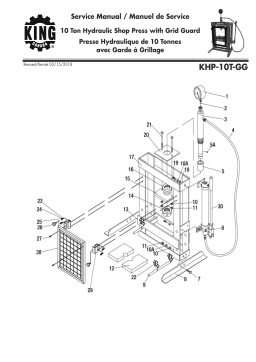 King Canada KHP-10T-GG 10 TON HYDRAULSHOP PRESS W/ GUARD Manuel utilisateur