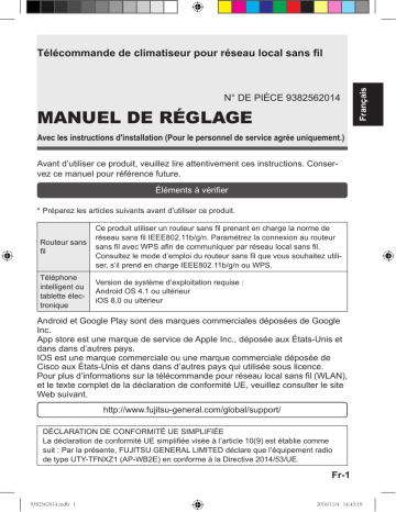 Guide d'installation | Fujitsu UTY-TFNXZ2 Manuel utilisateur | Fixfr