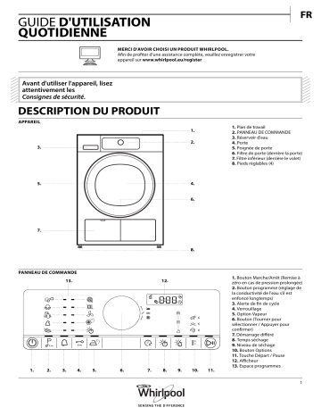 Mode d'emploi | Whirlpool DSCX 90122 Manuel utilisateur | Fixfr