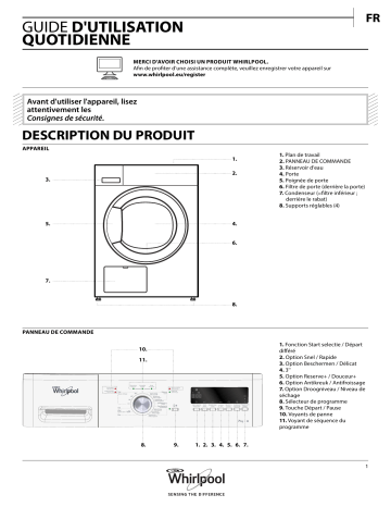 Mode d'emploi | Whirlpool DDLX 70111 Manuel utilisateur | Fixfr