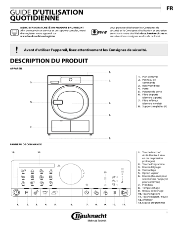 Mode d'emploi | Bauknecht TRPC 76520 Manuel utilisateur | Fixfr