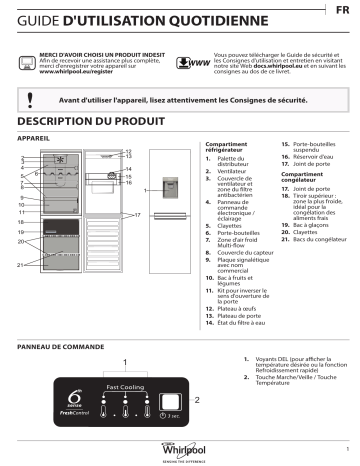 BSNF 8101 W AQUA | Mode d'emploi | Whirlpool BSNF 8121 OX AQUA Manuel utilisateur | Fixfr