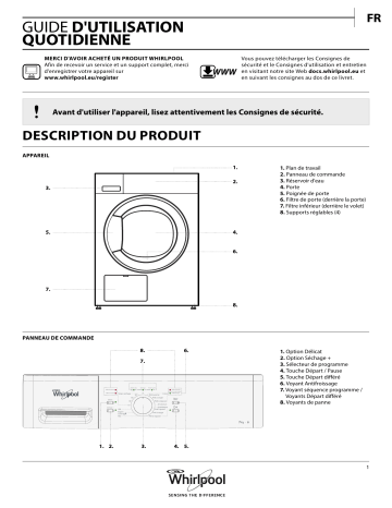 Mode d'emploi | Whirlpool DDLX70113 Manuel utilisateur | Fixfr