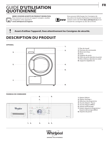 Mode d'emploi | Whirlpool DDLX80114 Manuel utilisateur | Fixfr