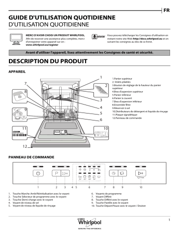 WRFE 2B16 X | WRFE 2B16 | WFE 2B16 X | Mode d'emploi | Whirlpool WFE 2B16 Manuel utilisateur | Fixfr