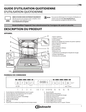 BCBO 3T333 DL I | BKUO 3T334 DLM XA | BUO Platinum 6 | Mode d'emploi | Bauknecht BBO Platinum 6 Manuel utilisateur | Fixfr