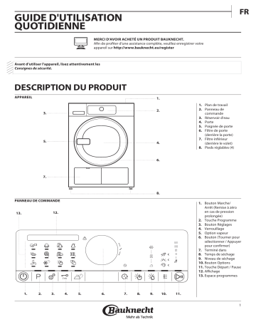 TK Prime 85A2 BW | TR Trend 82A2 BW | Mode d'emploi | Bauknecht TK Platinum 882 Manuel utilisateur | Fixfr