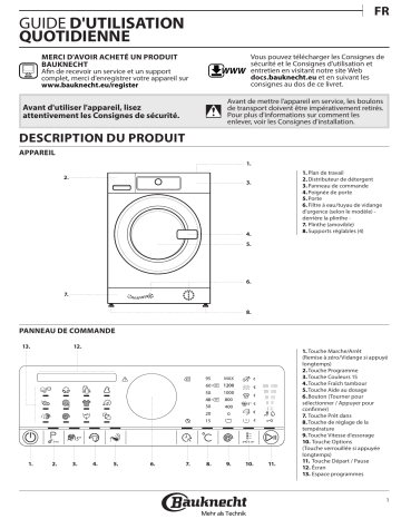 Mode d'emploi | Bauknecht WA ECO 8282 Manuel utilisateur | Fixfr