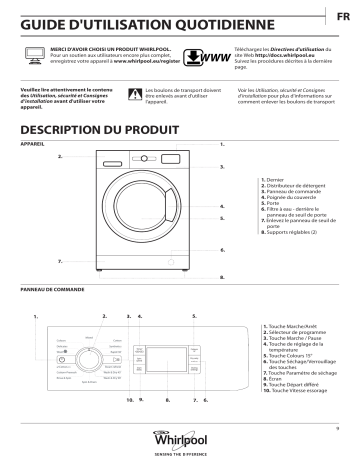 Mode d'emploi | Whirlpool WWDC 11716 S Manuel utilisateur | Fixfr