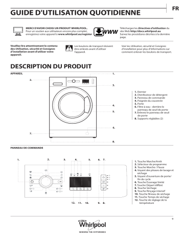 Mode d'emploi | Whirlpool WWDE 8612 Manuel utilisateur | Fixfr