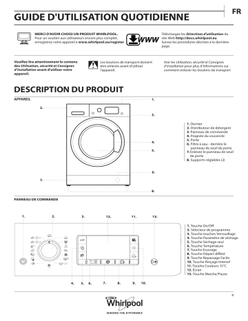 Mode d'emploi | Whirlpool WWDP 11716 S Manuel utilisateur | Fixfr