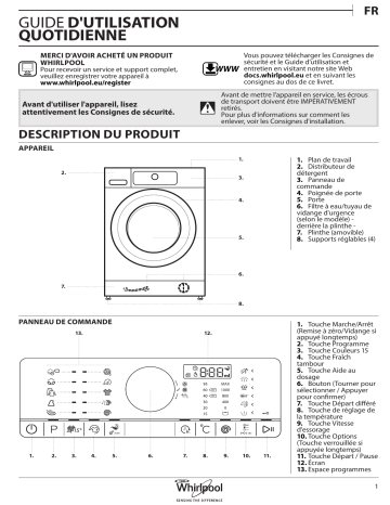 Mode d'emploi | Whirlpool FSCR 80418 Manuel utilisateur | Fixfr