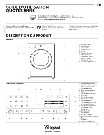 HSCX 10442 | Mode d'emploi | Whirlpool HSCX 10441 Manuel utilisateur | Fixfr