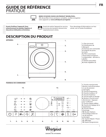 FSCR80414 | FSCR80311 | Mode d'emploi | Whirlpool FSCR80413 Manuel utilisateur | Fixfr