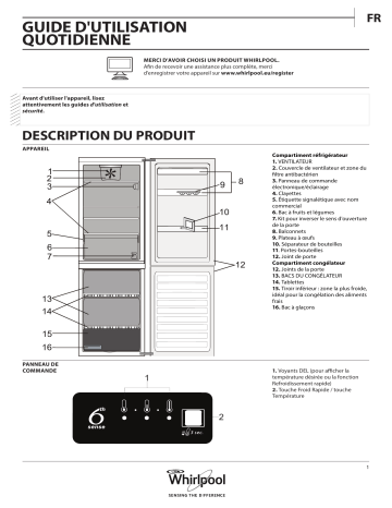 BLFV 9101 W | BLFV 9101 OX | Mode d'emploi | Whirlpool BLFV 8102 W Manuel utilisateur | Fixfr