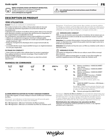 WHFG 63 F LE X | WHC 93 F LE X | WHBS 63 F LE X | WHC 63 F LB X | WHBS 93 F LE X | WHC 63 F LT X | WIFG 103 F LE X | WHC 93 F LT X | Mode d'emploi | Whirlpool WHFG 93 F LE X Manuel utilisateur | Fixfr