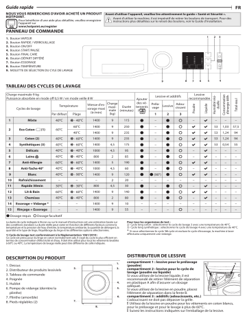 Mode d'emploi | Whirlpool N JU M10 944 W FR Manuel utilisateur | Fixfr