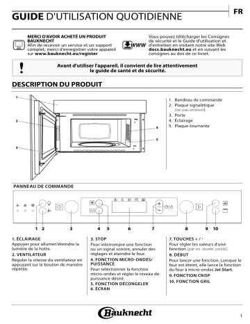 Mode d'emploi | Bauknecht MHCK5 2438 PT Manuel utilisateur | Fixfr