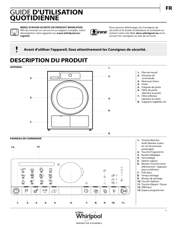 HSCX 80427 | Mode d'emploi | Whirlpool HSCX 80429 Manuel utilisateur | Fixfr