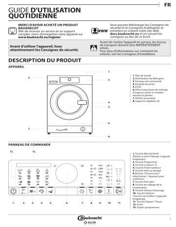 Mode d'emploi | Bauknecht WAPC 8653 ELITE Manuel utilisateur | Fixfr