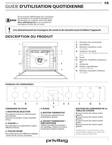 PHVR6 OH8V2 WS | PHVR6 OH8V2 BR | Mode d'emploi | Whirlpool PHVR6 OH8V2 IN Manuel utilisateur | Fixfr