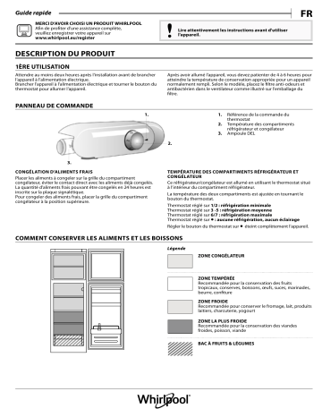 ART 369/A+ | ART 390/A++ | ART 375/A+ | ART 374/A++ | ART 367/A+ | Mode d'emploi | Whirlpool ART 364/A+/6 Manuel utilisateur | Fixfr