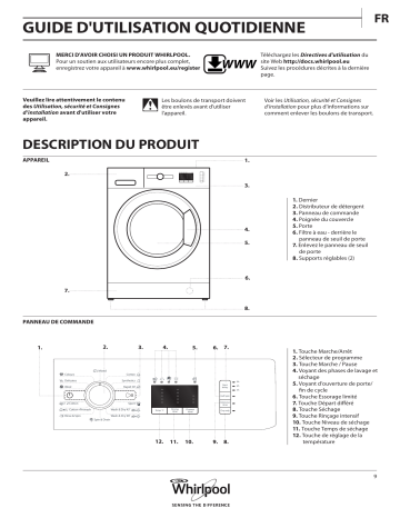 Mode d'emploi | Whirlpool WWDE 7512 Manuel utilisateur | Fixfr