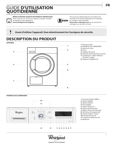 Mode d'emploi | Whirlpool DDLX 80110 Manuel utilisateur | Fixfr