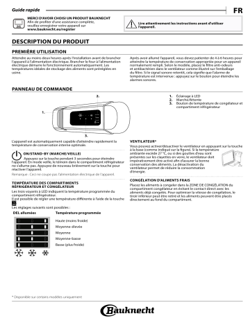 KGIE 1163 A+ | KGIS 1187 A++ | KGIS 1167 A++ | Mode d'emploi | Bauknecht KGIE 1182 A+ Manuel utilisateur | Fixfr