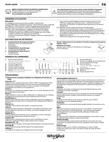 Mode d'emploi | Whirlpool FSCR 12432 Manuel utilisateur | Fixfr