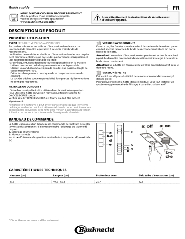 B CT 63F LS X | Mode d'emploi | Bauknecht B CT 63F LY X Manuel utilisateur | Fixfr