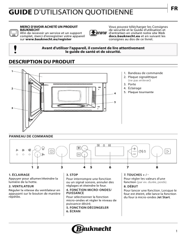 Mode d'emploi | Bauknecht MHCK5 2138 PT Manuel utilisateur | Fixfr