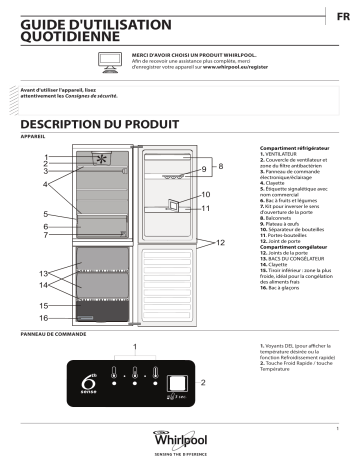 BLFV 8122 OX | Mode d'emploi | Whirlpool BLFV 8121 W Manuel utilisateur | Fixfr