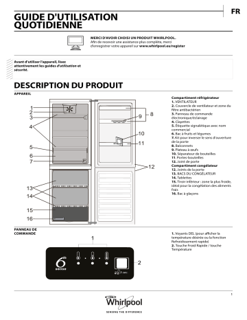 Mode d'emploi | Whirlpool BLFV 8001 W Manuel utilisateur | Fixfr