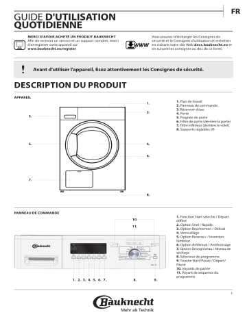 Mode d'emploi | Bauknecht TK Eco 8271 Manuel utilisateur | Fixfr