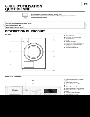 Mode d'emploi | Whirlpool DDLX 90113 Manuel utilisateur | Fixfr