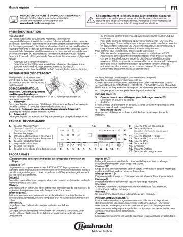 Mode d'emploi | Bauknecht WA ECO 83106 Manuel utilisateur | Fixfr