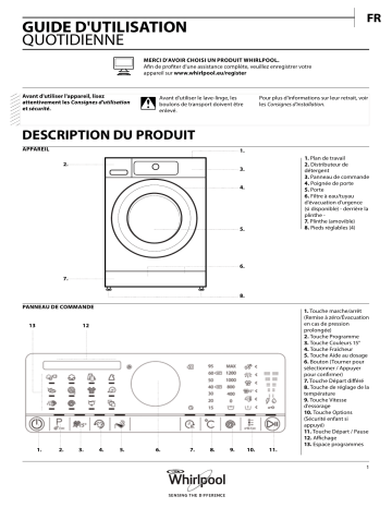 Mode d'emploi | Whirlpool FSCR70410 Manuel utilisateur | Fixfr