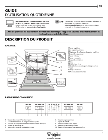 WFE 2B17 X | Mode d'emploi | Whirlpool WFE 2B17 Manuel utilisateur | Fixfr