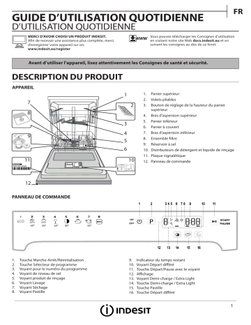 Mode d'emploi | Indesit DFP 58B+96 NX EU Manuel utilisateur | Fixfr