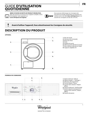 Mode d'emploi | Whirlpool HDLX 70316 Manuel utilisateur | Fixfr