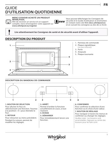 Mode d'emploi | Whirlpool W7 MD520 Manuel utilisateur | Fixfr