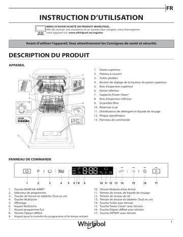 Mode d'emploi | Whirlpool WSIP 4O23 PFE Manuel utilisateur | Fixfr