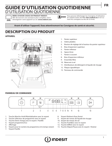 Mode d'emploi | Indesit DSFC 3T117 S Manuel utilisateur | Fixfr