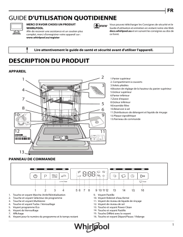 Mode d'emploi | Whirlpool WFO 3P23 PL X Manuel utilisateur | Fixfr