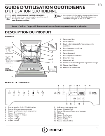 Mode d'emploi | Indesit DFP 58B1 NX EX Manuel utilisateur | Fixfr