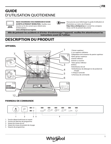 Mode d'emploi | Whirlpool WIE 2B19 Manuel utilisateur | Fixfr