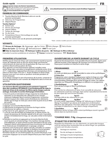 Mode d'emploi | Bauknecht TRCEF 1172 Manuel utilisateur | Fixfr