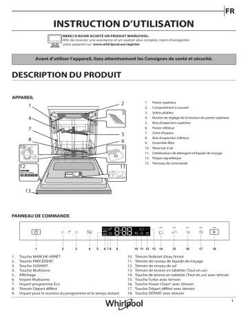 Mode d'emploi | Whirlpool WIP 4O32 PF E Manuel utilisateur | Fixfr